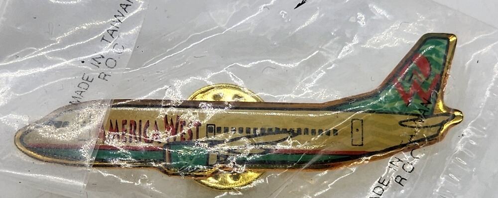 America West Airlines Boeing 737 Airplane Promo Single Pin Pinback